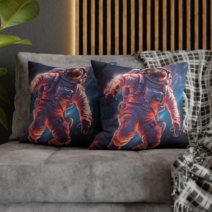 Astronaut Outer Space - Galaxy Starfield Art Spun Polyester Square Pillow Case