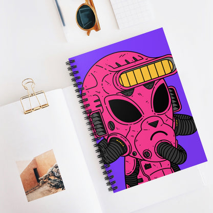 Armored Pink Future Alien Cyborg Machine Visitor Spiral Notebook - Ruled Line