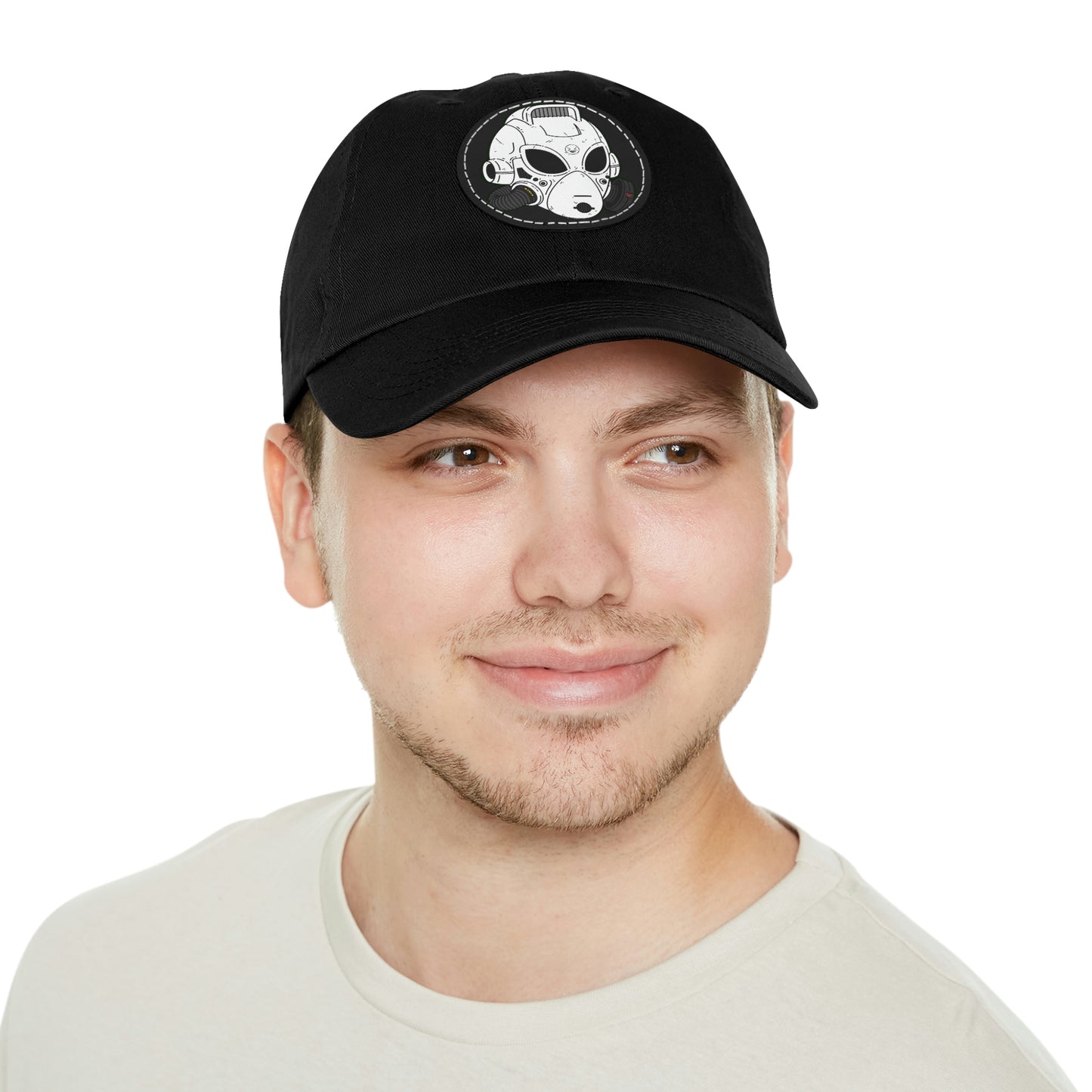 Alien Head LOL Visitor Dad Hat with Leather Patch (Round)