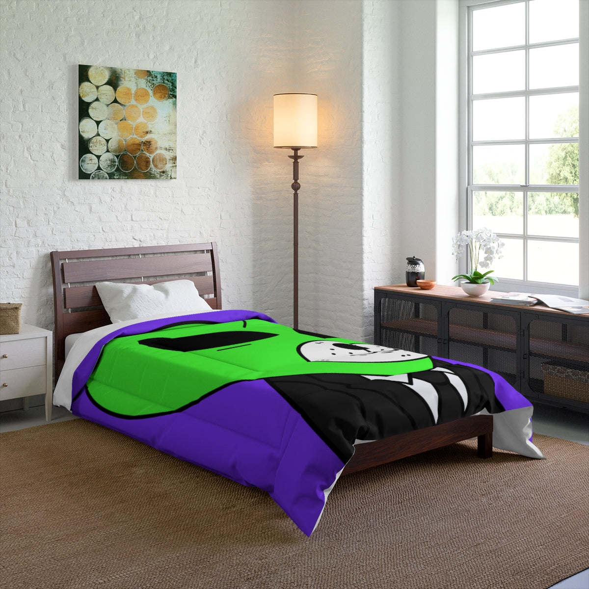 Green Alien Business Suit Dog Face Visitor Bed Comforter