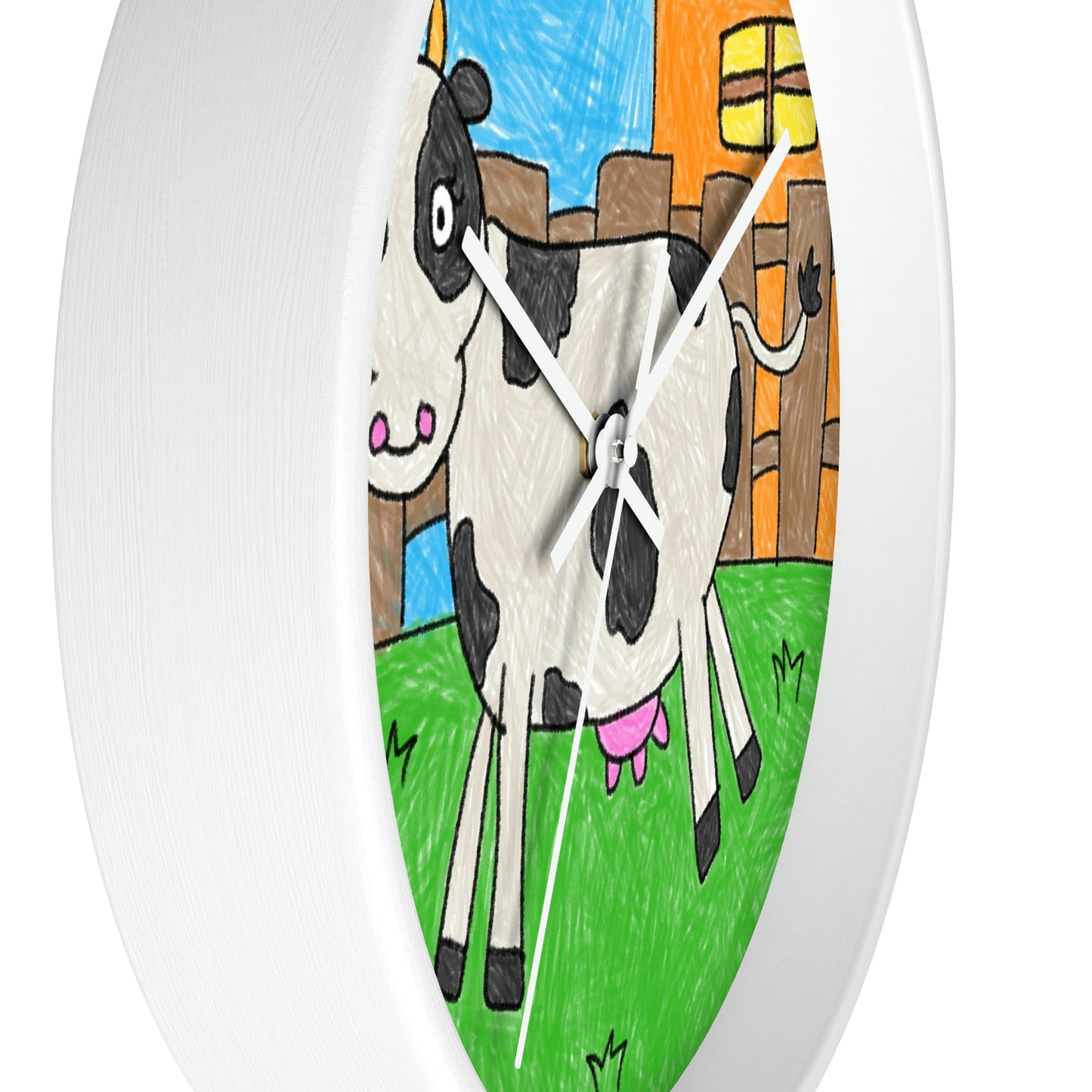 Cow Moo Farm Barn Animal Character Wall clock