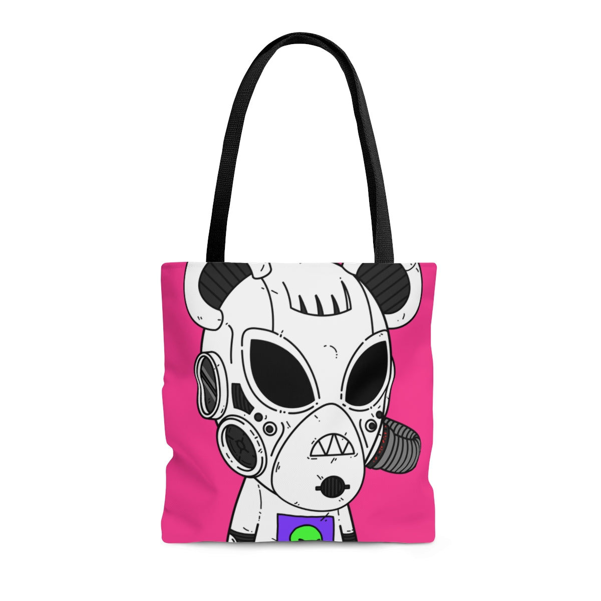 Armored White Mouse Ears Future Alien Cyborg Machine Visitor AOP Tote Bag