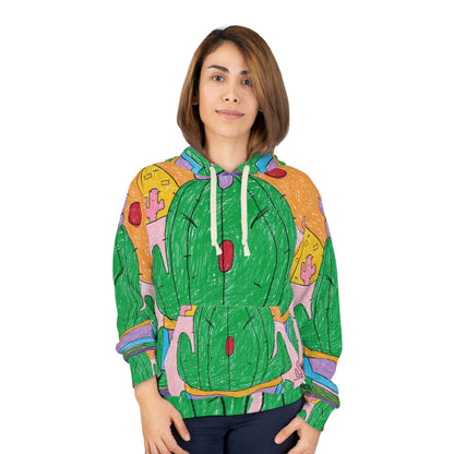 Sudadera con capucha unisex Desert Cactus Sumo Wrestler Graphic AOP