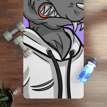 Grey Cyborg Wolve Werewolf White Sweatshirt Rubber Yoga Mat