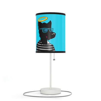 Cyborg Wolve Angel Halo Striped Shirt Glasses Wolf Lamp on a Stand, US|CA plug