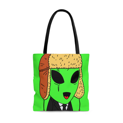 Trapper Hat Scar Eye Green Business Visitor Alien AOP Tote Bag