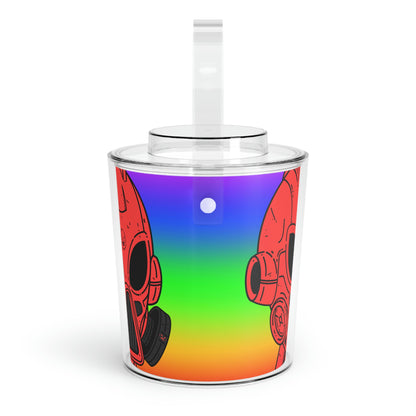 Pride Rainbow Robot Cyborg Alien Ice Bucket with Tongs