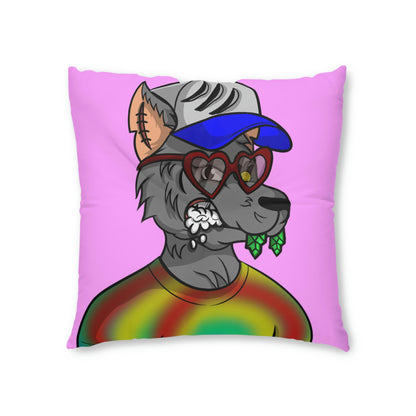 Valentine Heart Wolf Werewolve Tiedye Tufted Floor Pillow, Square