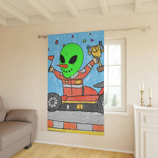 Race Car Veggie Visi Alien Vegetable Visitor Window Curtains (1 Piece)