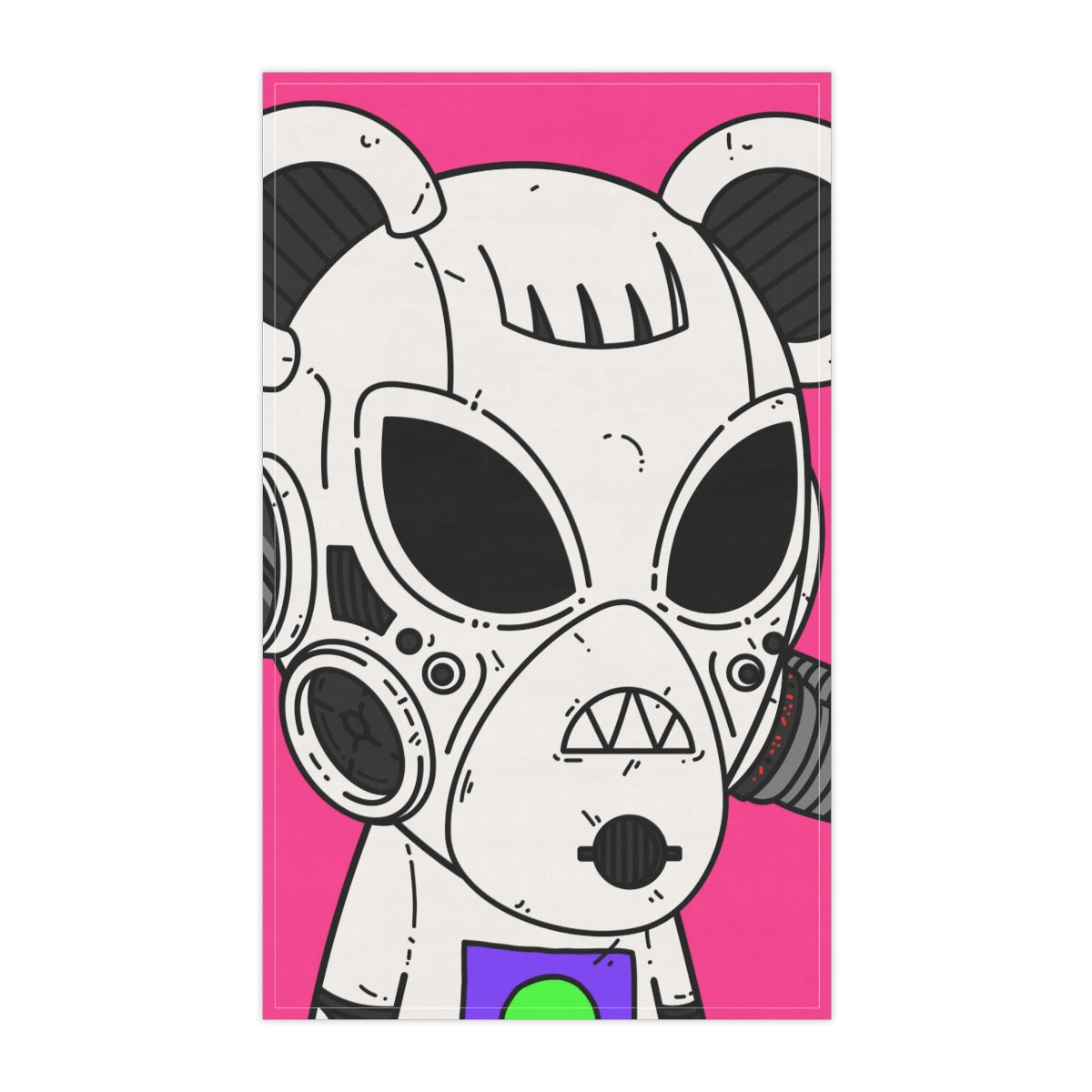 Armored White Mouse Ears Future Alien Cyborg Machine Visitor Kitchen Towel