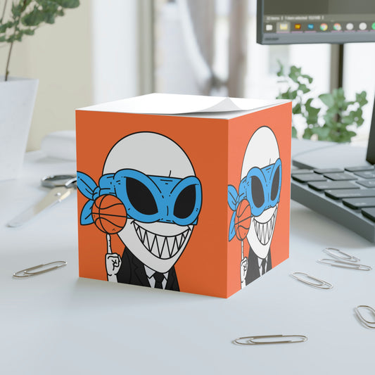 Alien BBall Sport Ninja Mask Orange Basketball Note Cube