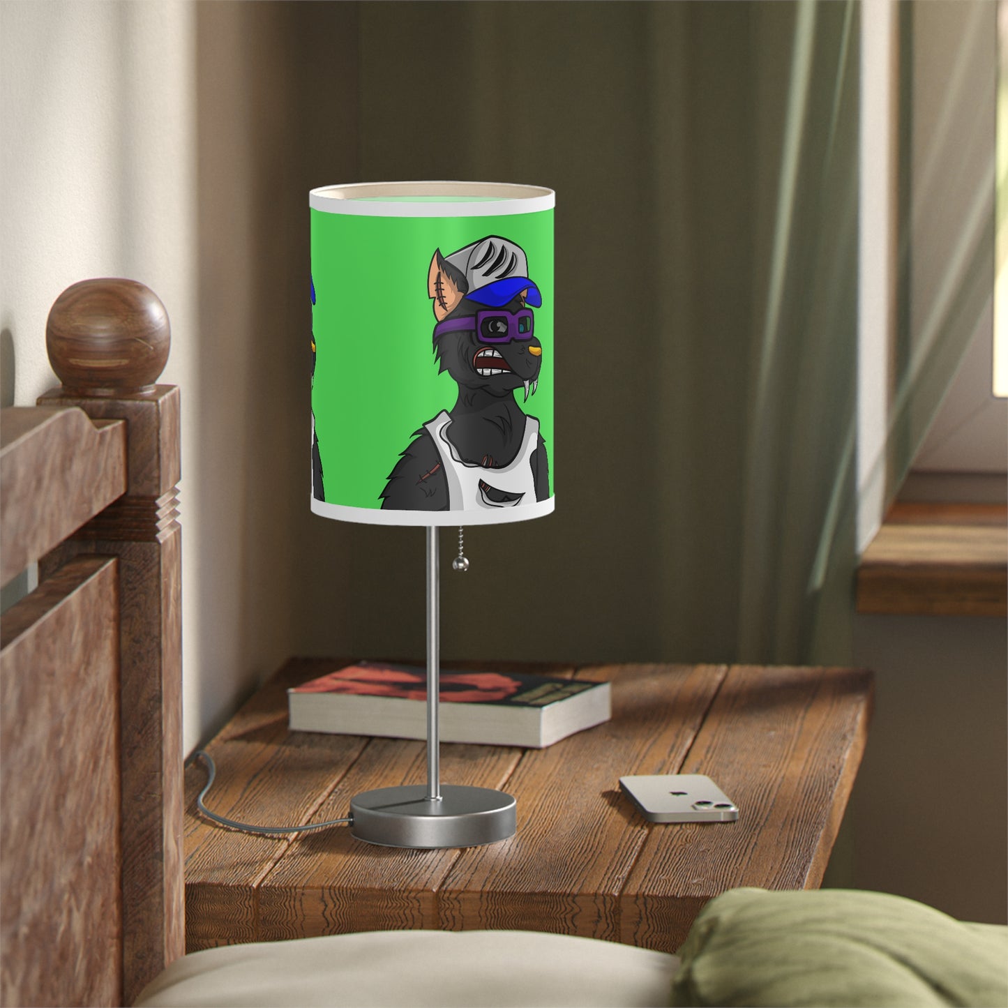 Trucker Truck Werewolf Wolf Gold Nose Digital Anime Lamp on a Stand, US|CA plug