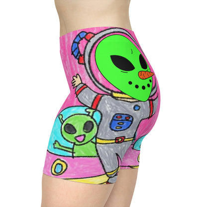 Veggie Visi Alien Vegetable Visitor UFO Women's Biker Shorts