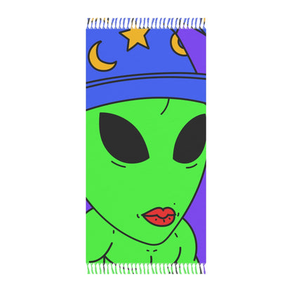 Sombrero de mago azul Alien Muscle Lipstick Verde Visitante Boho Beach Cloth