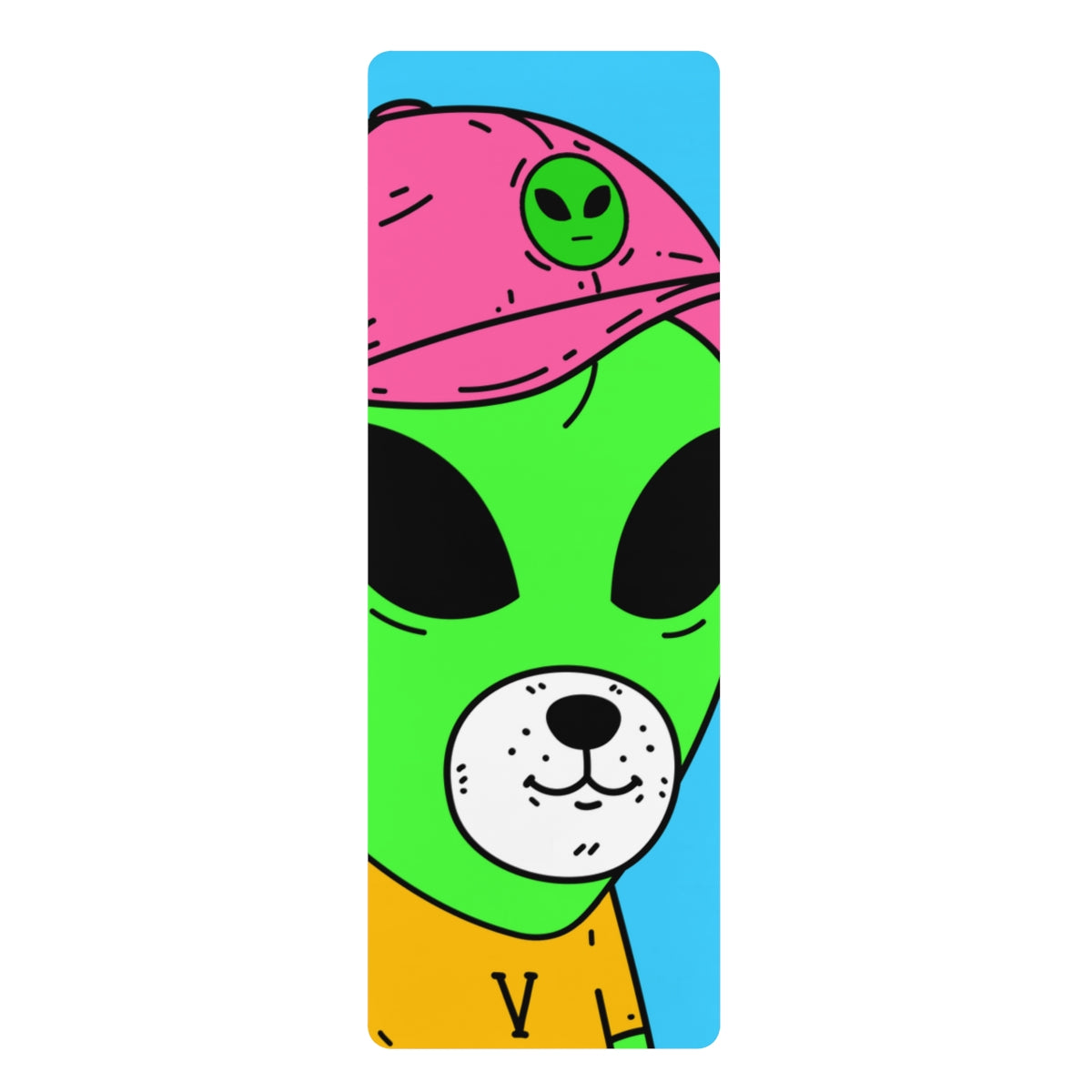 Green Alien Visitor Dog Bear Face Yellow V T Shirts Pink Visi Hat Rubber Yoga Mat