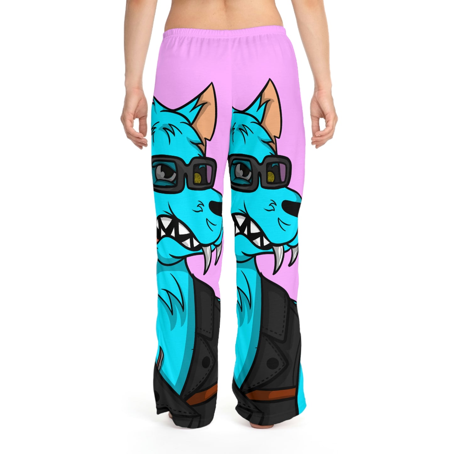 Pantalones de pijama para mujer Wolve Aqua Water Blue Wolf Cyborg (AOP) 