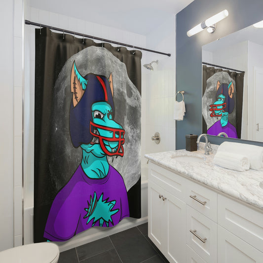 Foot Ball Full Moon American Werewolve Wolf Cyborg Shower Curtains