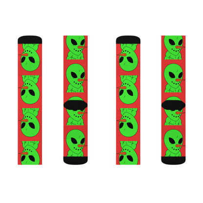 Alien Veggie Visi Vegetable Visitor Sublimation Socks