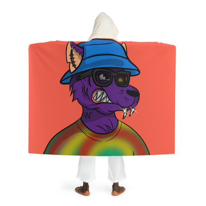 Wolf Cyborg Tie Dye Swirl Shirt Fange Teeth Blue Bucket Hat Purple Fur Tea Hooded Sherpa Fleece Blanket