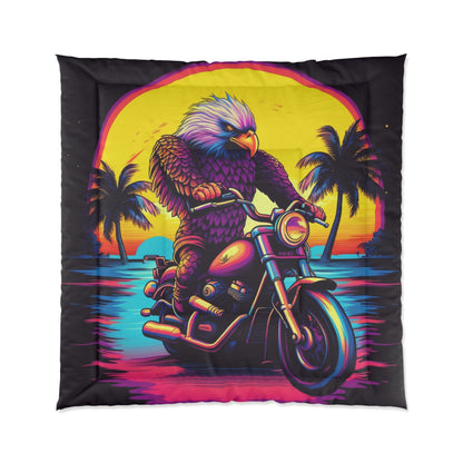 Rider Motorcycle American Bald Eagle Flyer US グラフィック コンフォーター