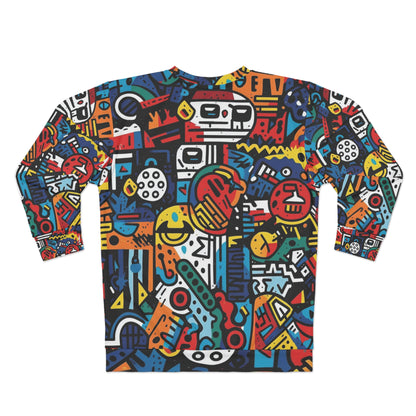 Sudadera unisex con diseño de graffiti audaz y motivos urbanos inspirados en el arte callejero (AOP) 