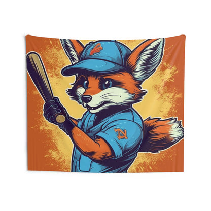 Fox Baseball Sport Player Athletic Graphic Indoor Wall Tapestries