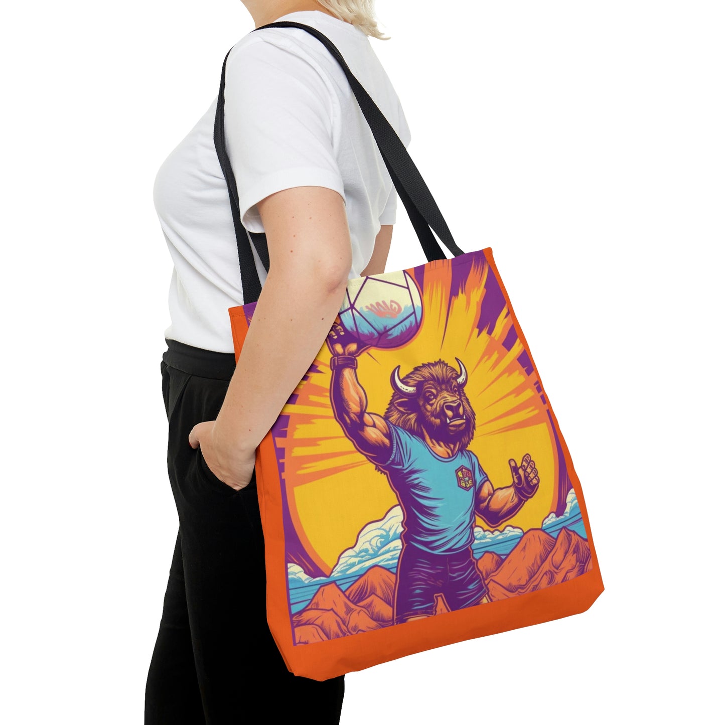 American Bison Volleyball Player Sport Graphic Tote Bag (AOP)