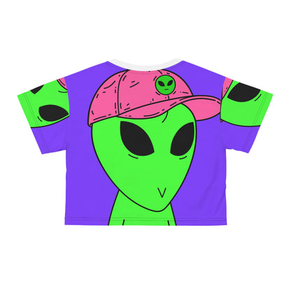 Camiseta corta alienígena verde visitante de Visi Hat (AOP) 