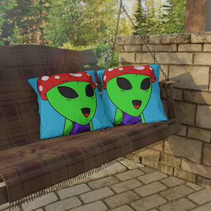 Healthy Sport Jersey Mushroom Alien Outdoor Pillows