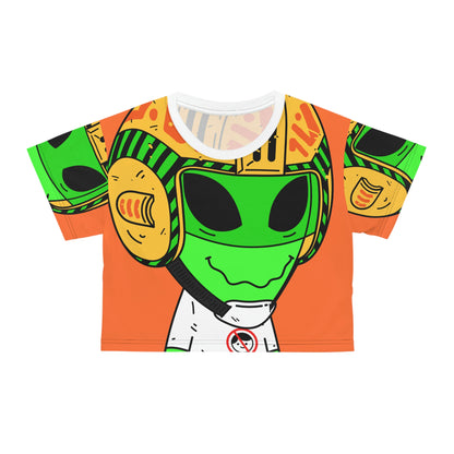 Alien Green Sporty Crop Tee (AOP)