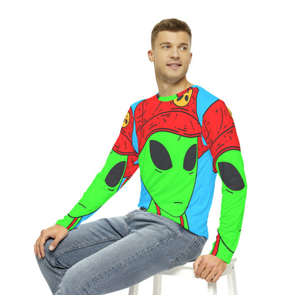 Penguin Cute Cartoon Alien Animal Men's Long Sleeve AOP Shirt