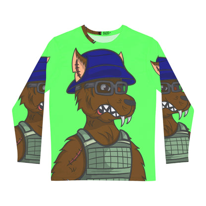 Scifi Wolf Anime Army Men's Long Sleeve AOP Shirt