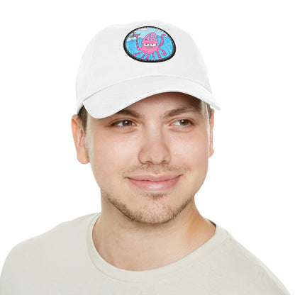 The Kraken Octopus Clean Graphic Dad Hat with Leather Patch (ラウンド)