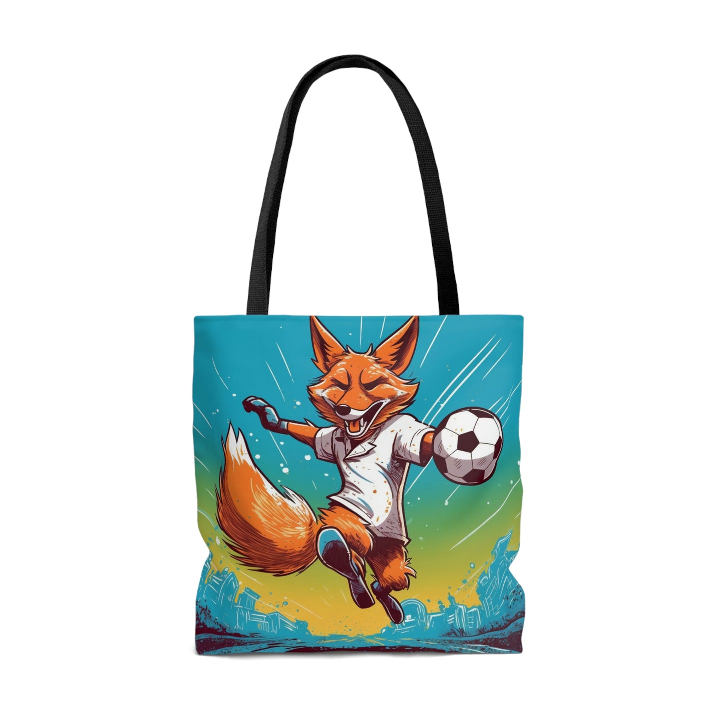 Fox Soccer Athletic Sport Anime Graphic Tote Bag (AOP)