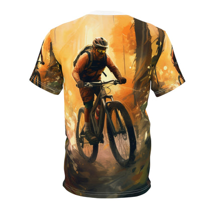 Mountain Bike Adventure - Forest Trail Graphic Unisex Cut & Sew Tee (AOP)