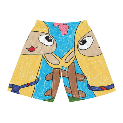 Llama Lovers: Heart and Animal Basketball Shorts (AOP)