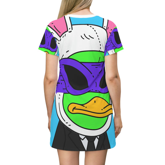 Easter Bunny Alien Visitor 751 Rabbit All Over Print T-Shirt Dress