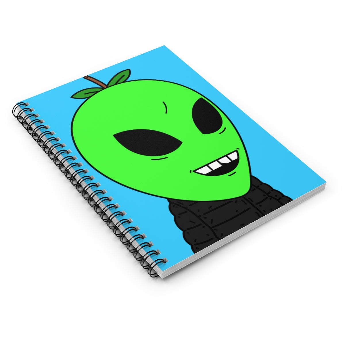 Teacher Apple Alien Space Spiral Notebook - Ruled Line