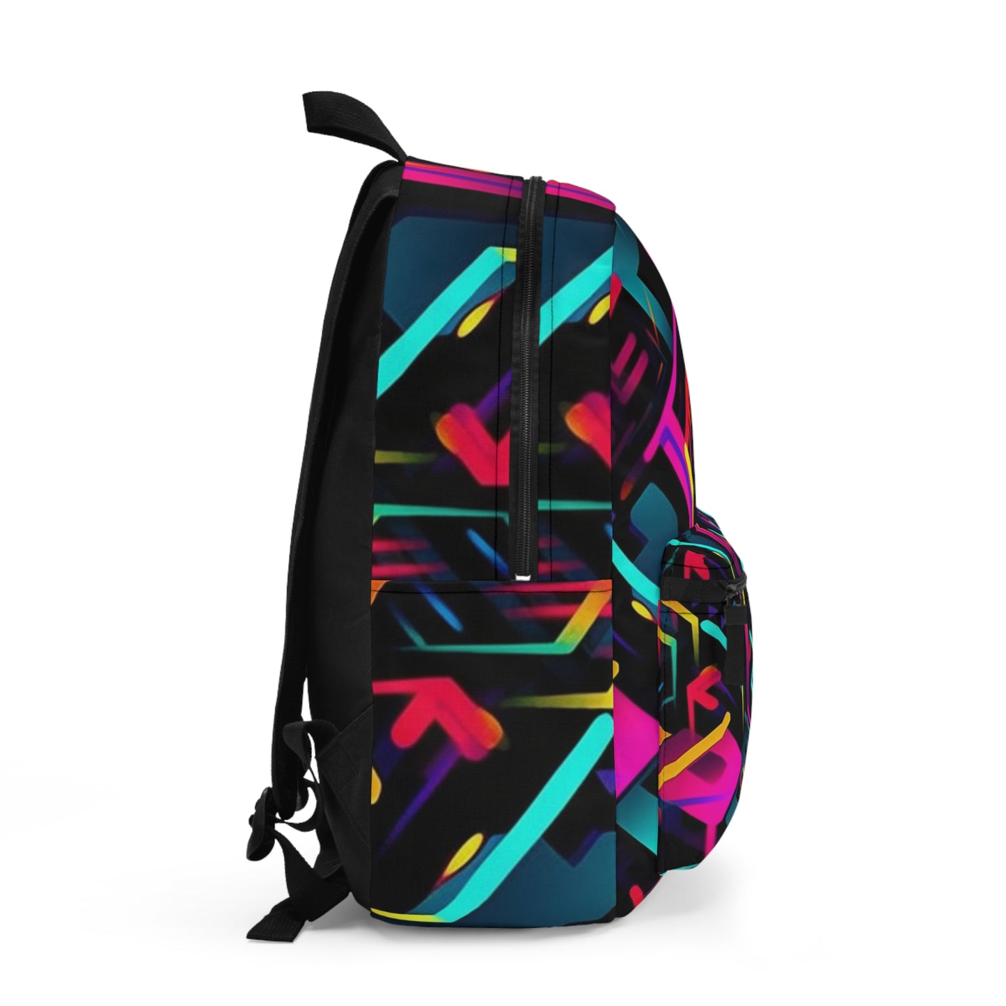 Vibrant Trendy Neon Abstract Geometric Pattern Design Backpack