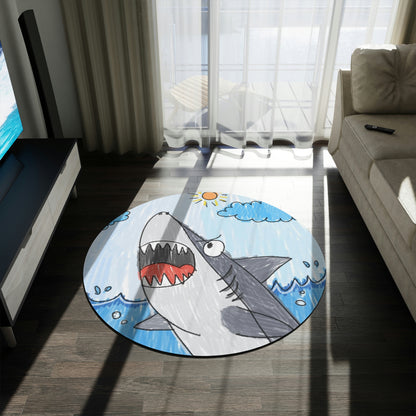 Shark Jaw Teeth Attack Large Ocean Sea Creature Round Rug