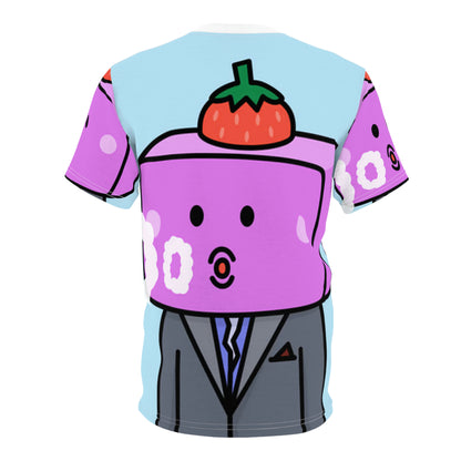 Strawberry Fruit Head Block Unisex AOP Cut & Sew Tee