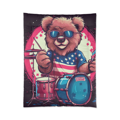 Drumroll for Freedom: Celebrate 4th of July with the Patriotic Bear's Rhythms Comforter