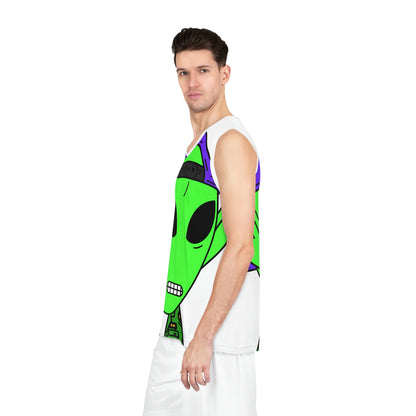 Green Military Army Jacket pointy ear Visitor Alien Basketball Jersey (AOP)