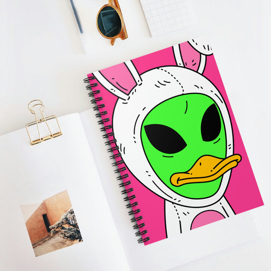 Bunny Easter Duck Alien Spiral Notebook - Ruled Line