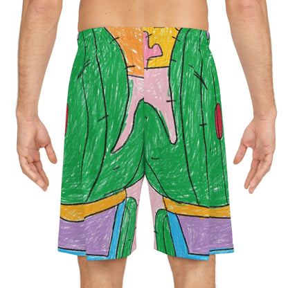 Pantalones cortos de baloncesto con estampado de luchador de sumo Desert Cactus (AOP) 