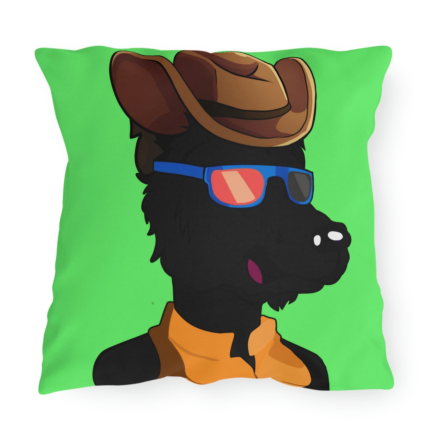 Cowgirl Wolf Cyborg Wolve Outdoor Pillows