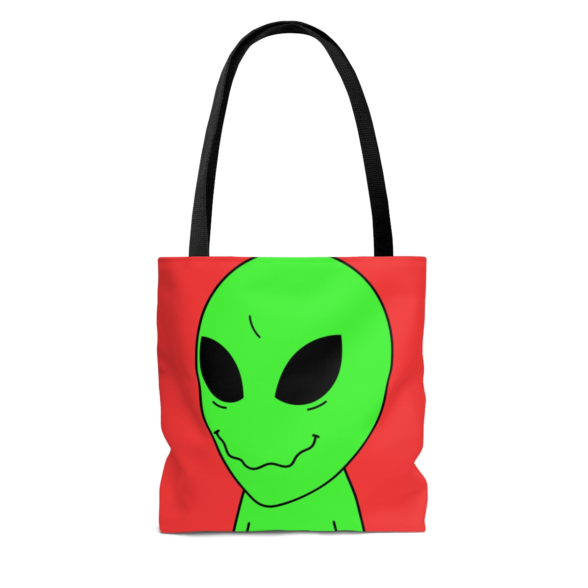 Green Smile Alien Visitor AOP Tote Bag