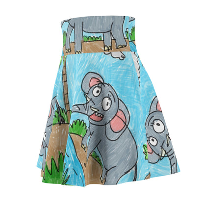 Elefante Elephant King Safari Animal Women's Skater Skirt