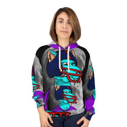 Foot Ball Luna Llena Hombre Lobo Americano Lobo Cyborg AOP Sudadera con capucha unisex 