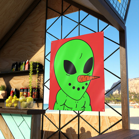 Veggie Visi Alien Vegetable Visitor Matte Banner